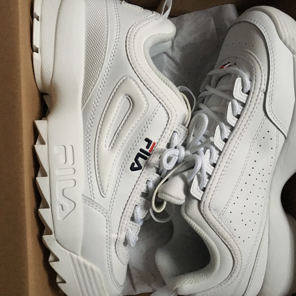 White Fila disrupters